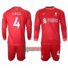 Oficiální Fotbalový Dres s Dlouhý Rukáv Liverpool VIRGIL 4 Domácí 2021-22 pro Děti